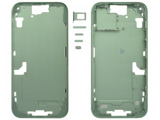 Frame in metallo + Tasti Laterali + Sportellino Sim Verde per Apple iPhone 15 Plus