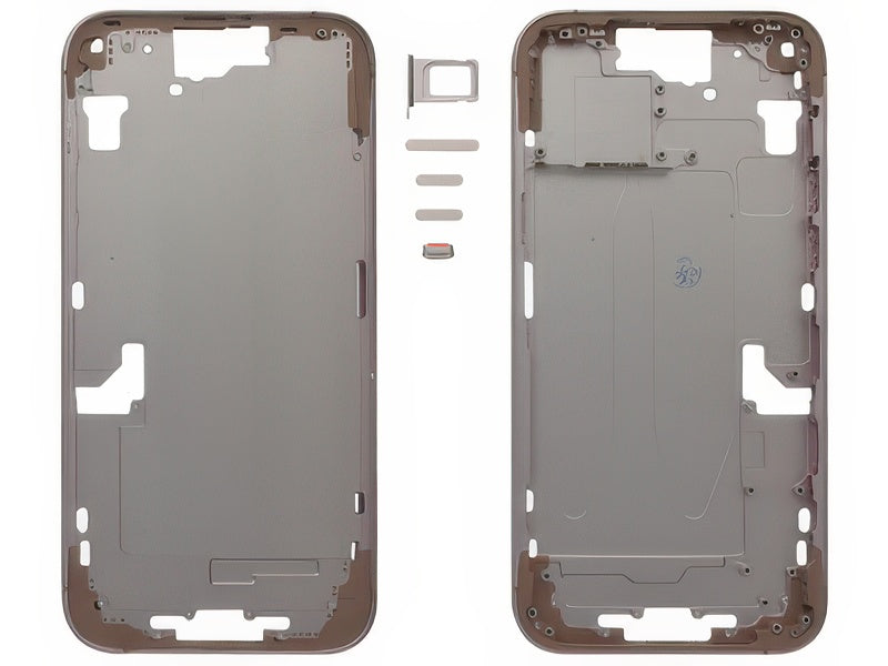 Frame in metallo + Tasti Laterali + Sportellino Sim Rosa per Apple iPhone 15 Plus