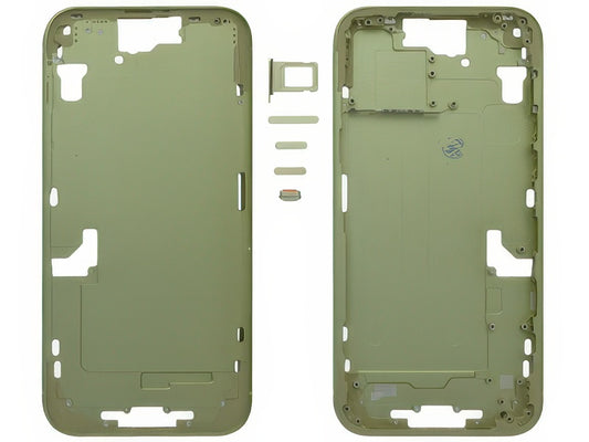 Frame in metallo + Tasti Laterali + Sportellino Sim Giallo per Apple iPhone 15 Plus