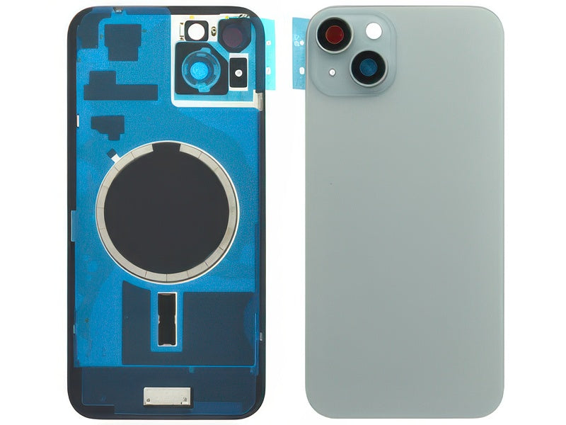 Cover Batteria Magnetica + Vetrino Camera Blu per Apple iPhone 15 Plus