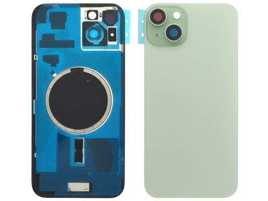 Cover Batteria Magnetica + Vetrino Camera Verde per Apple iPhone 15 Plus