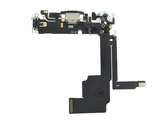 Flat Cable + Connettore Ricarica + Microfono + IC Titanium Nero senza logo per Apple iPhone 15 Pro