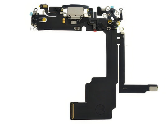 Flat Cable + Connettore Ricarica + Microfono + IC Titanium Blu senza logo per Apple iPhone 15 Pro