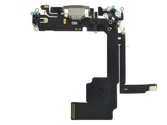 Flat Cable + Connettore Ricarica + Microfono + IC Titanium Grigio senza logo per Apple iPhone 15 Pro
