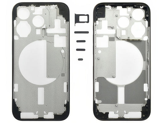 Frame in metallo + Tasti Laterali + Sportellino Sim Nero per Apple iPhone 15 Pro