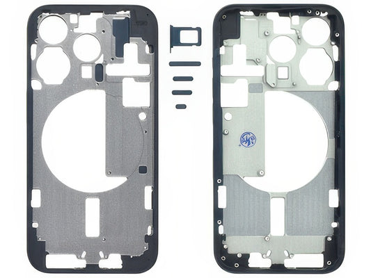 Frame in metallo + Tasti Laterali + Sportellino Sim Blu per Apple iPhone 15 Pro