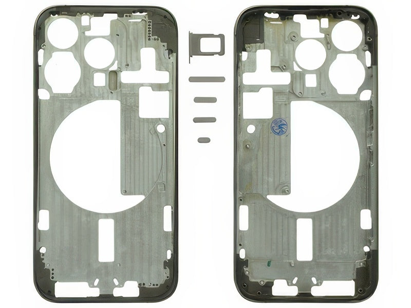 Frame in metallo + Tasti Laterali + Sportellino Sim Grigio per Apple iPhone 15 Pro