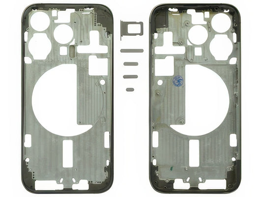 Frame in metallo + Tasti Laterali + Sportellino Sim Grigio per Apple iPhone 15 Pro