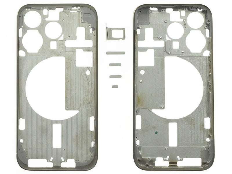 Frame in metallo + Tasti Laterali + Sportellino Sim Bianco per Apple iPhone 15 Pro