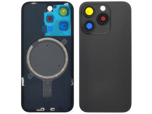 Cover Batteria Magnetica + Vetrino Camera Nero Titanium per Apple iPhone 15 Pro