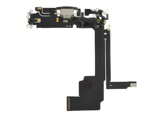 Flat Cable + Connettore Ricarica + Microfono + IC Titanium Nero senza logo per Apple iPhone 15 Pro Max