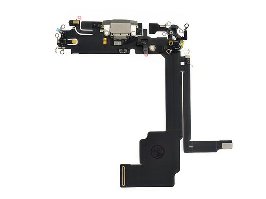 Flat Cable + Connettore Ricarica + Microfono + IC Titanium Grigio senza logo per Apple iPhone 15 Pro Max