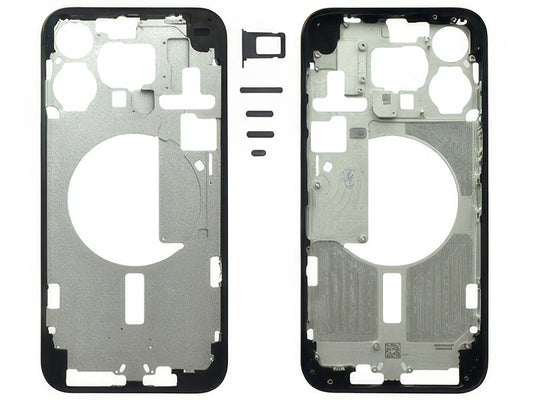 Frame in metallo + Tasti Laterali + Sportellino Sim Nero per Apple iPhone 15 Pro Max