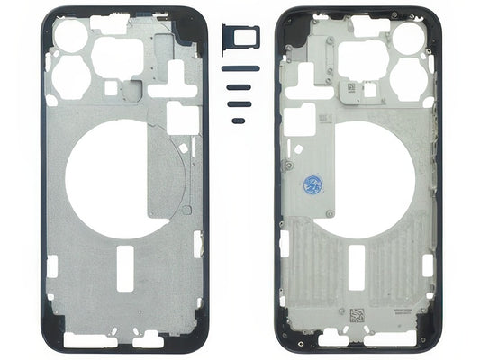 Frame in metallo + Tasti Laterali + Sportellino Sim Blu per Apple iPhone 15 Pro Max