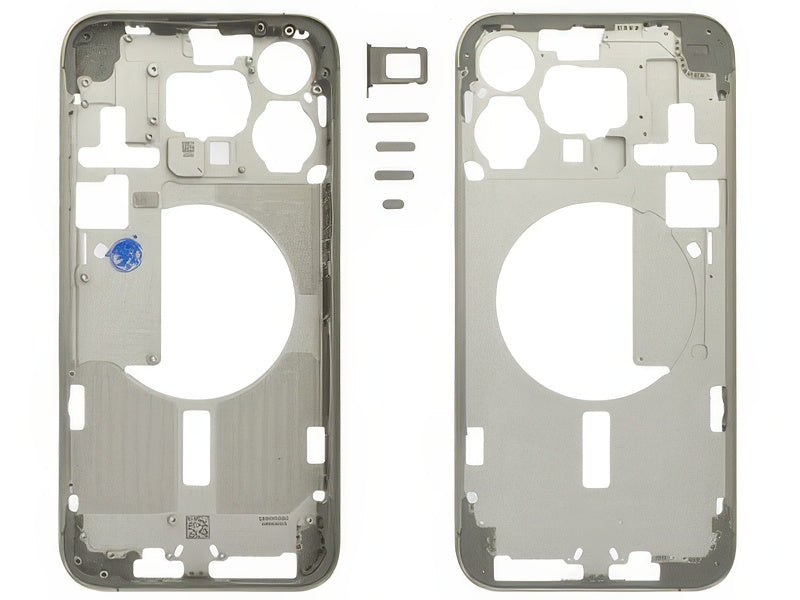 Frame in metallo + Tasti Laterali + Sportellino Sim Grigio per Apple iPhone 15 Pro Max