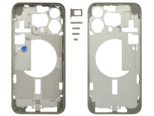 Frame in metallo + Tasti Laterali + Sportellino Sim Grigio per Apple iPhone 15 Pro Max