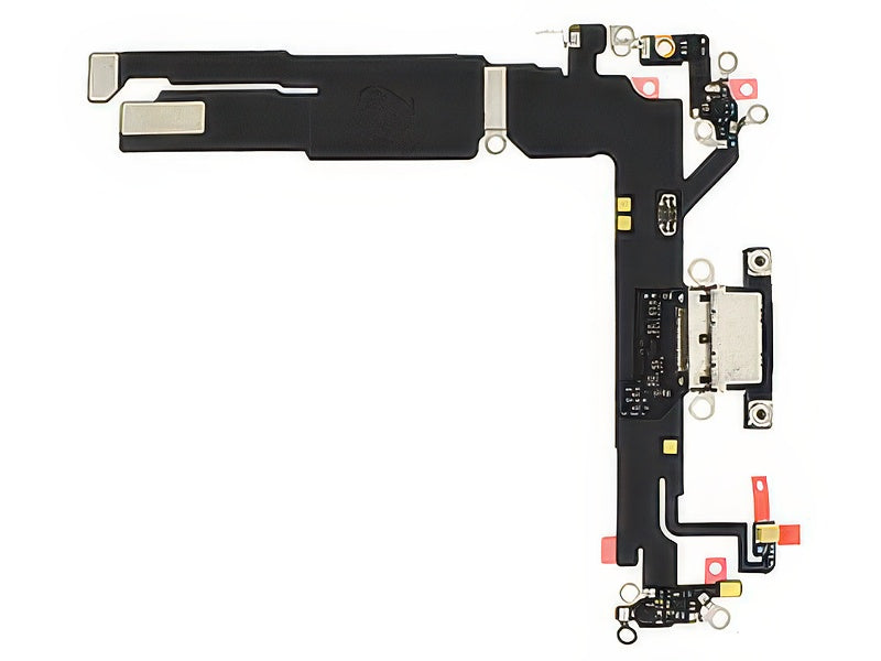 Flat Cable + Connettore Ricarica + Microfono Nero senza logo per Apple iPhone 16