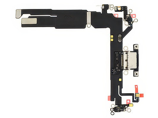 Flat Cable + Connettore Ricarica + Microfono Nero senza logo per Apple iPhone 16