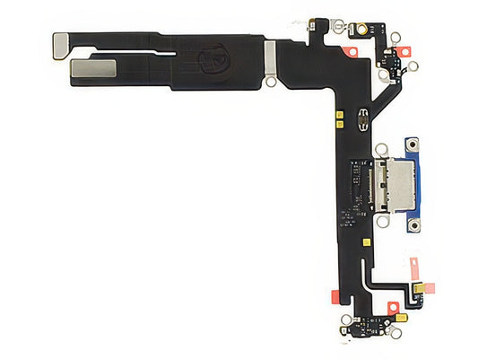 Flat Cable + Connettore Ricarica + Microfono Blu senza logo per Apple iPhone 16