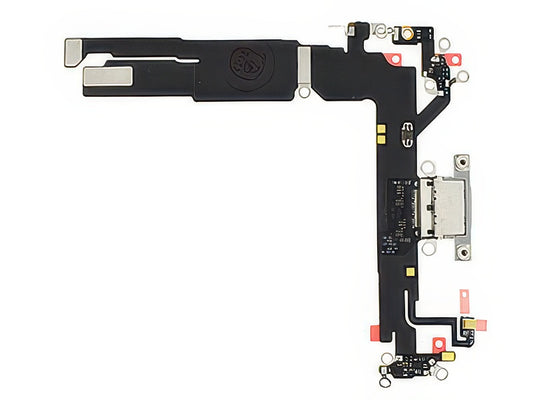 Flat Cable + Connettore Ricarica + Microfono Bianco senza logo per Apple iPhone 16