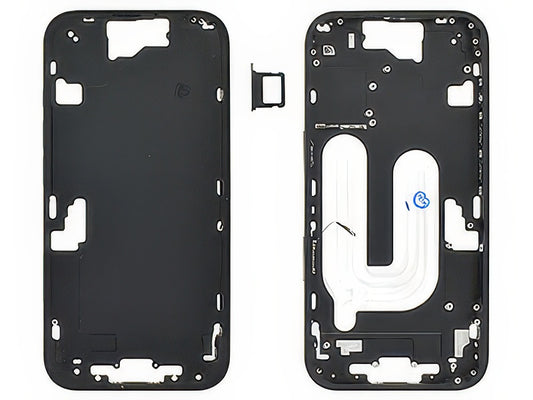 Frame in metallo + Tasti Laterali + Sportellino Sim Nero per Apple iPhone 16