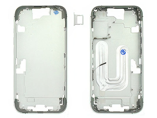 Frame in metallo + Tasti Laterali + Sportellino Sim Bianco per Apple iPhone 16