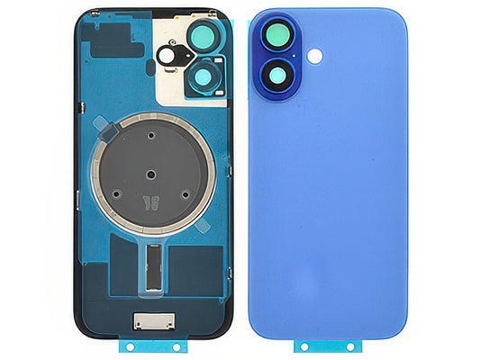 Cover Batteria Magnetica + Vetrino Camera Blu per Apple iPhone 16