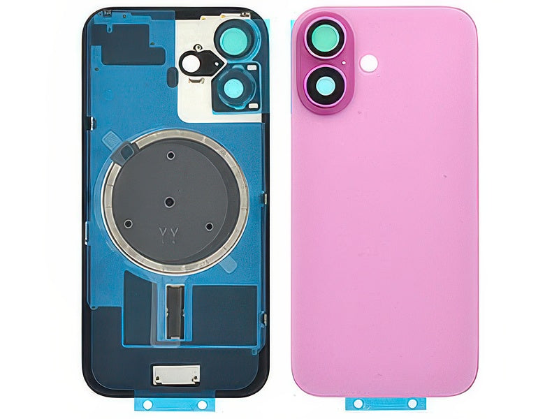 Cover Batteria Magnetica + Vetrino Camera Rosa per Apple iPhone 16
