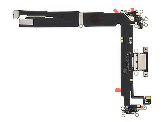 Flat Cable + Connettore Ricarica + Microfono Nero senza logo per Apple iPhone 16 Plus