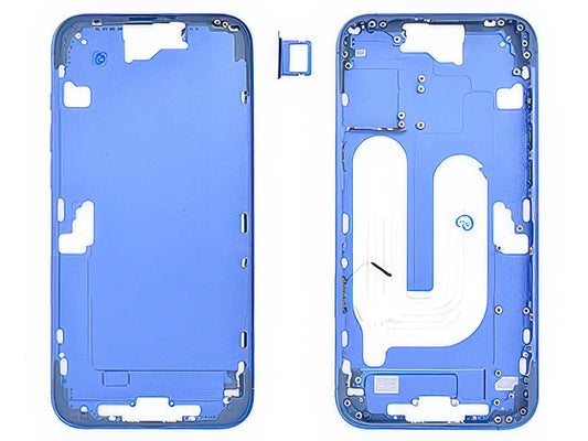 Frame in metallo + Tasti Laterali + Sportellino Sim Blu per Apple iPhone 16 Plus