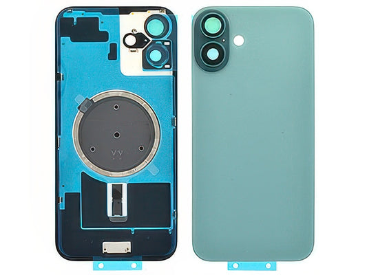 Cover Batteria Magnetica + Vetrino Camera Verde per Apple iPhone 16 Plus