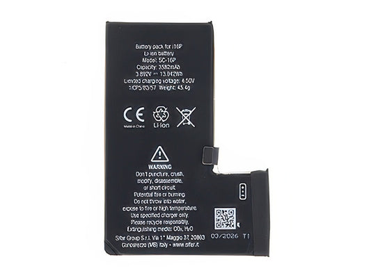 Batteria 3582 mAh qualità Premium Pro Celle AAA+ - Nuove zero cicli per Apple iPhone 16 Pro