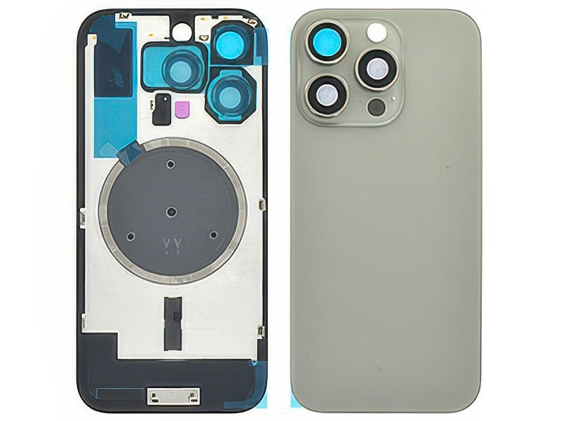 Cover Batteria Magnetica + Vetrino Camera Natural Titanium per Apple iPhone 16 Pro
