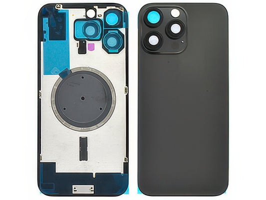Cover Batteria Magnetica + Vetrino Camera Titanium Nero per Apple iPhone 16 Pro Max