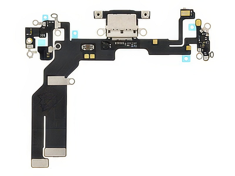 Flat cable + Connettore Ricarica + Microfono Nero senza logo per Apple iPhone 16e