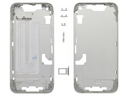 Frame in metallo + Tasti Laterali + Sportellino Sim Bianco per Apple iPhone 16e