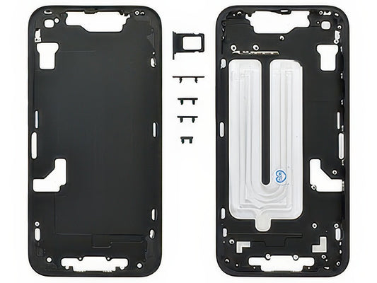 Frame in metallo + Tasti Laterali +Sportellino Sim Nero per Apple iPhone 16e