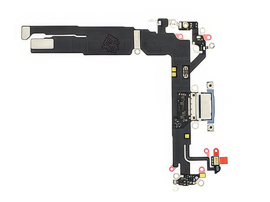 Flat Cable + Connettore Ricarica + Microfono Blu senza logo per Apple iPhone 17