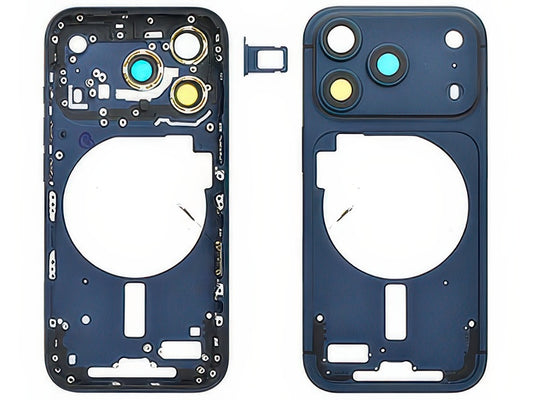 Frame in metallo + Tasti Laterali + Vetrino Camera Blu per Apple iPhone 17 Pro