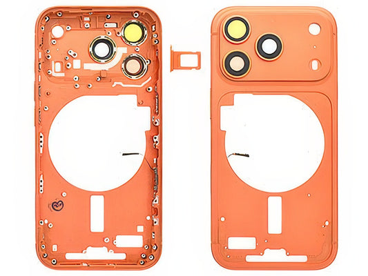 Frame in metallo + Tasti Laterali + Vetrino Camera Arancione per Apple iPhone 17 Pro
