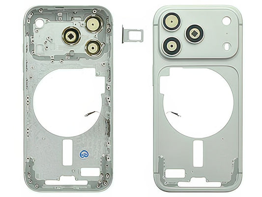 Frame in metallo + Tasti Laterali + Vetrino Camera Bianco per Apple iPhone 17 Pro