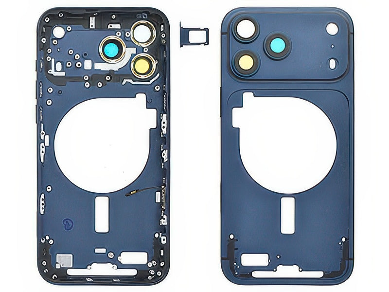 Frame in metallo + Tasti Laterali + Vetrino Camera Blu per Apple iPhone 17 Pro Max