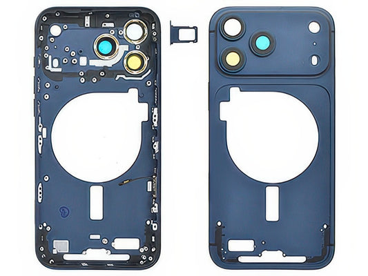 Frame in metallo + Tasti Laterali + Vetrino Camera Blu per Apple iPhone 17 Pro Max