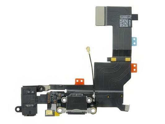 Flat cable + Jack Audio + Microfono + Connettore di Ricarica Nero senza logo per Apple iPhone 5S