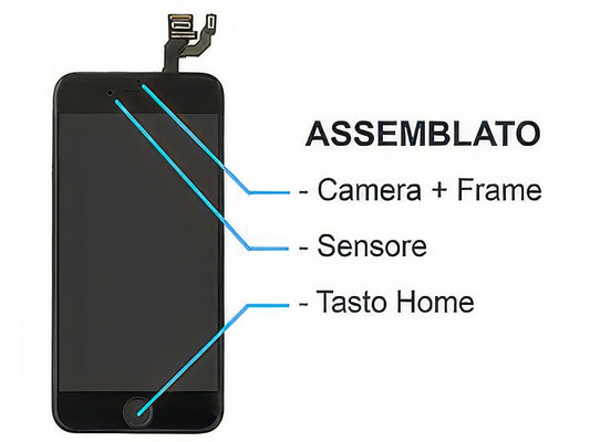 Display Lcd Nero con Sensore Camera qualità Eccelsa Matrice Compatibile per Apple iPhone 6