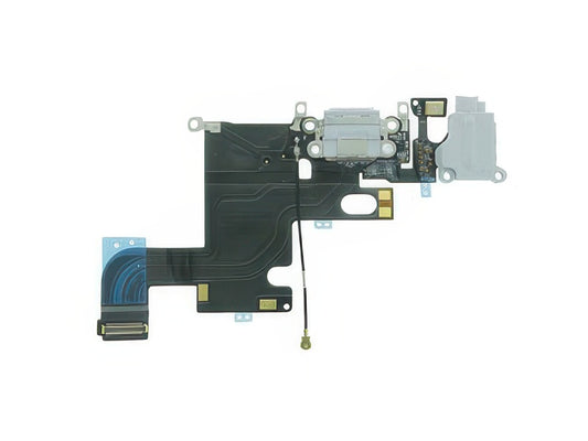 Flat cable + Jack Audio + Connettore Ricarica + Microfono Grigio Chiaro senza logo per Apple iPhone 6