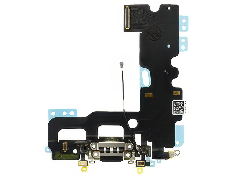 Flat cable + Connettore Ricarica + Microfono Nero senza logo per Apple iPhone 7