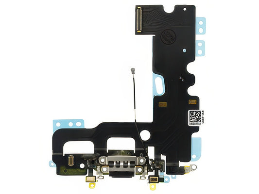 Flat cable + Connettore Ricarica + Microfono Nero senza logo per Apple iPhone 7