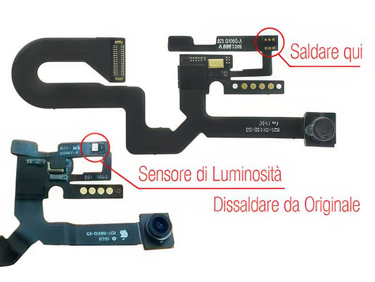 Flat cable + Camera Frontale + Sensore Prossimita + Microfono per Apple iPhone 8 Plus