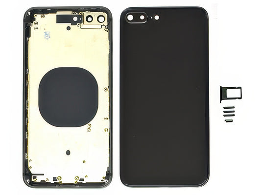 Frame in metallo +Tasti Laterali + Sportellino Sim + Back Cover senza logo Grigio Siderale per Apple iPhone 8 Plus